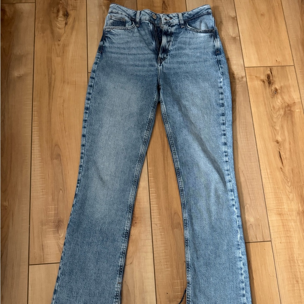 Zara High Rise Straight Open Hem Jeans Size 4